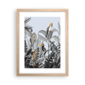 Plakat i ramme af lyst egetræ - En afrikansk fabel - 30x40 cm