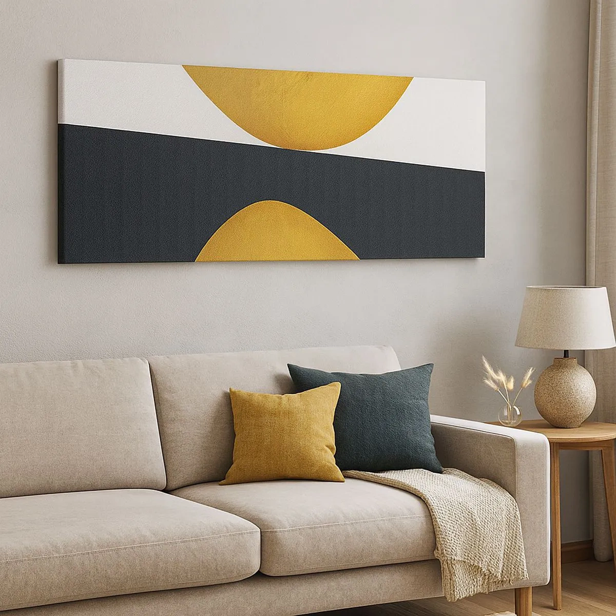 Lærredstryk - Billede på lærred - Først: guld - 100x40 cm