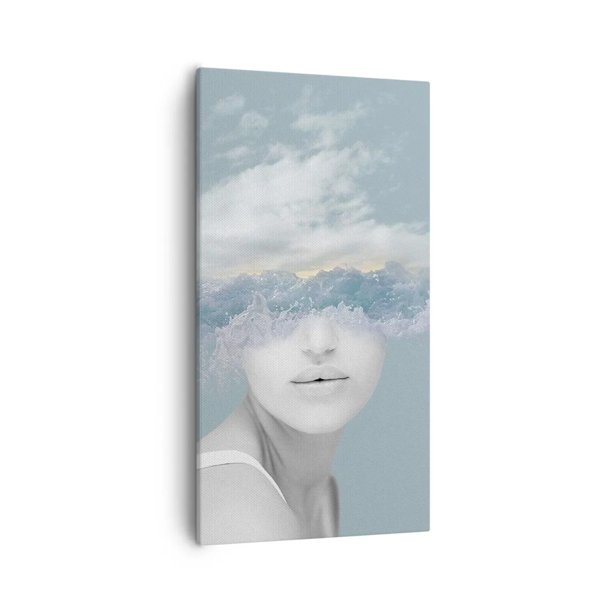 Lærredstryk - Billede på lærred - Med hovedet i skyerne - 55x100 cm