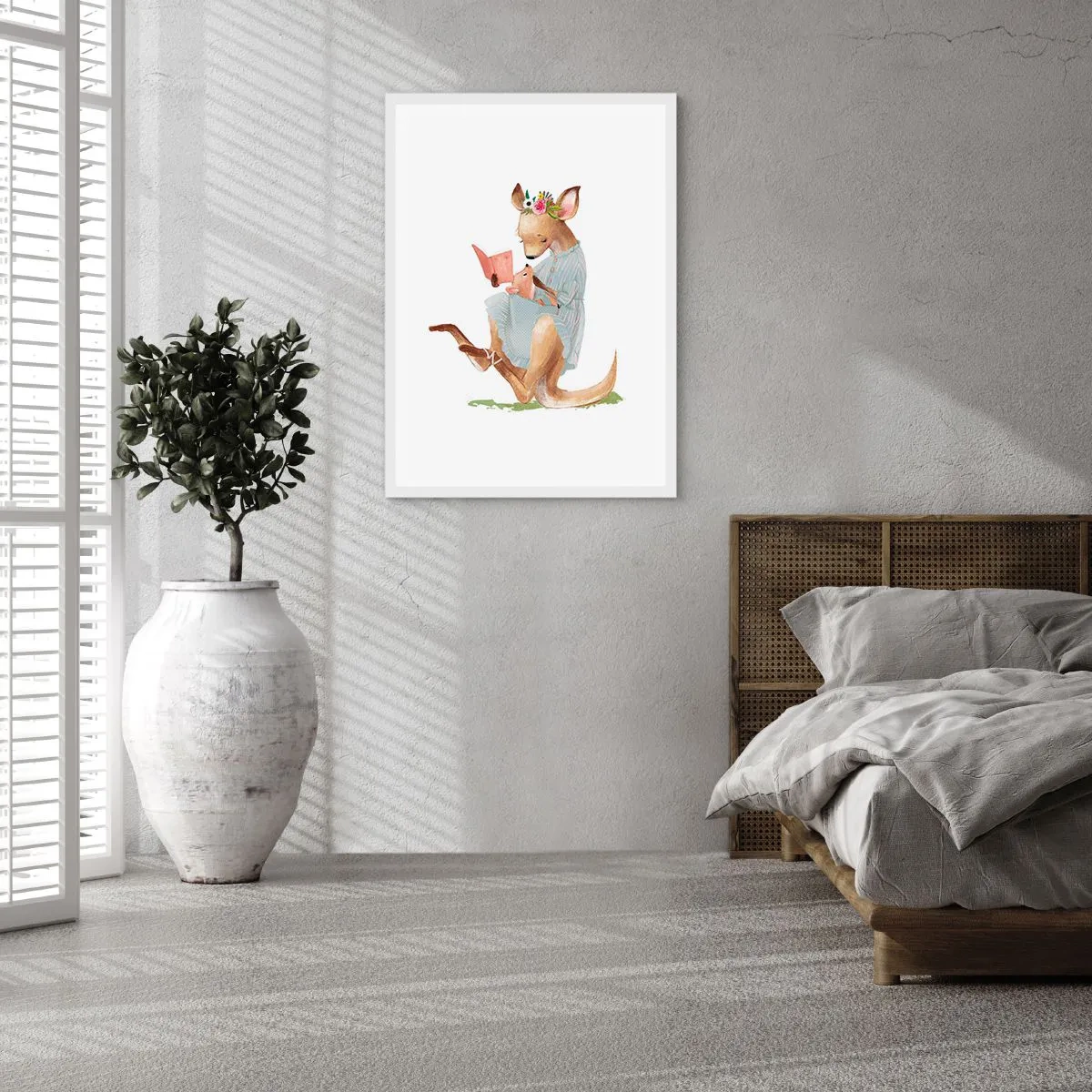 Plakat i hvid ramme - Læs for mig, mor - 50x70 cm