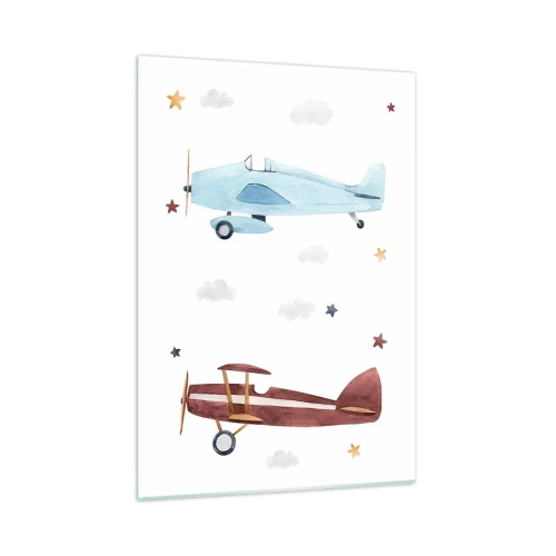 Billede på glas - Hr. pilot, vi venter! - 50x70 cm