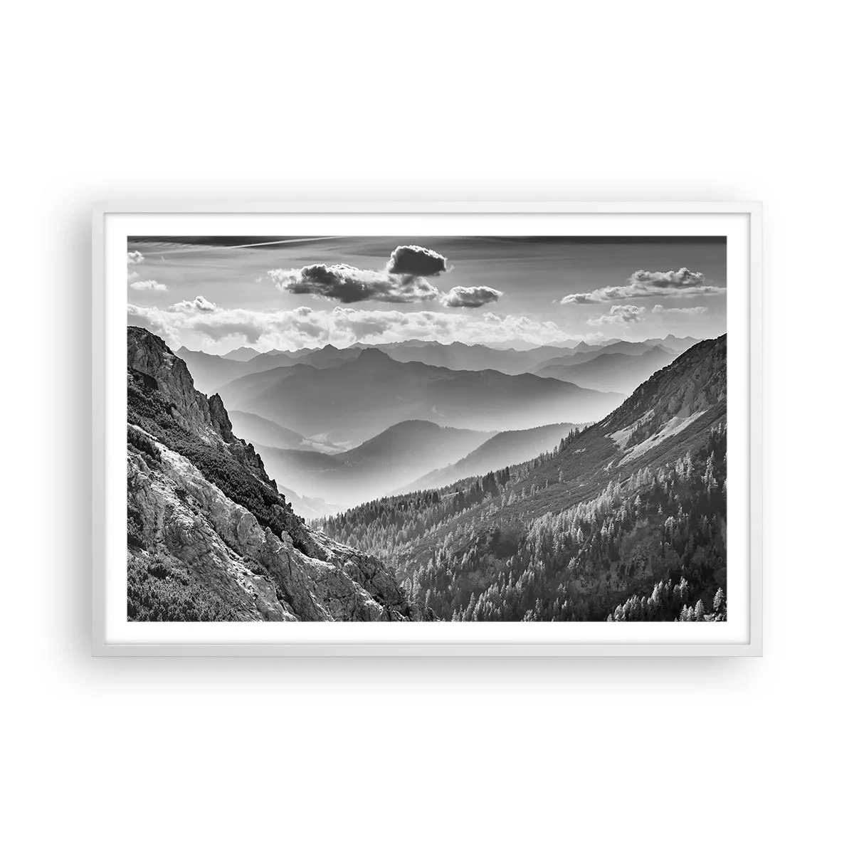 Plakat i hvid ramme - Hele vejen til horisonten - 91x61 cm