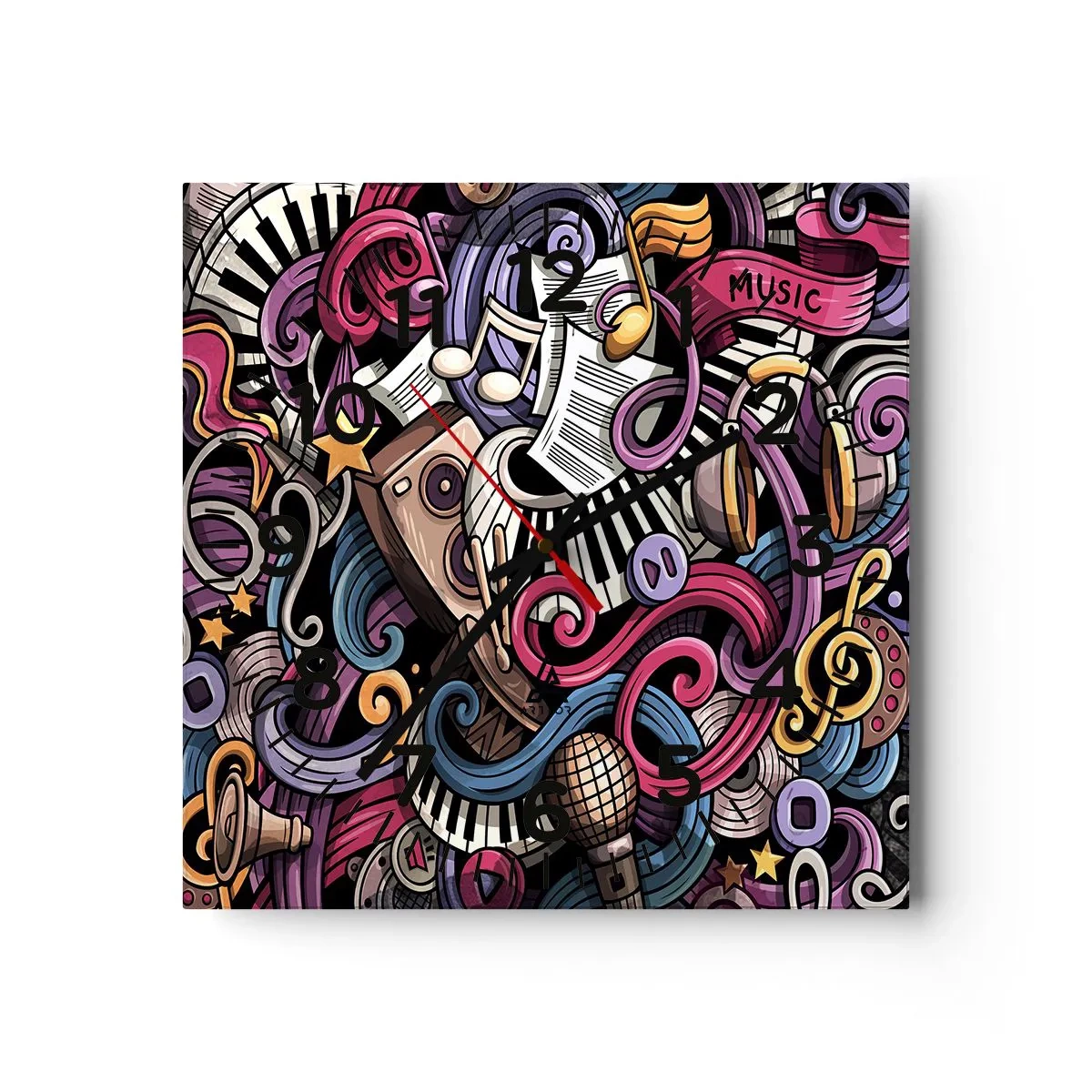 Vægur, Uret - Kompliceret melodi - 40x40 cm