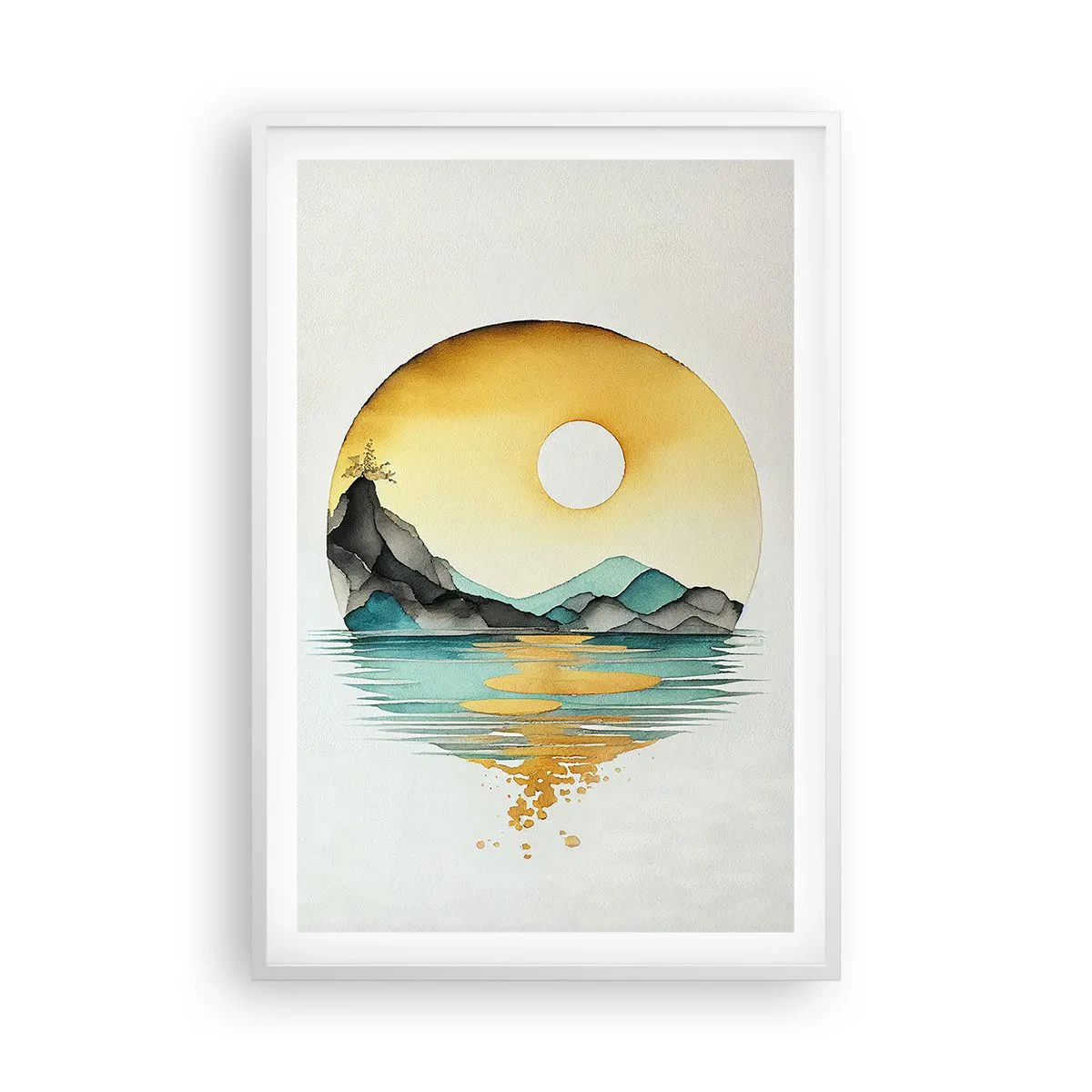 Plakat i hvid ramme - I en cirkel af skønhed - 61x91 cm