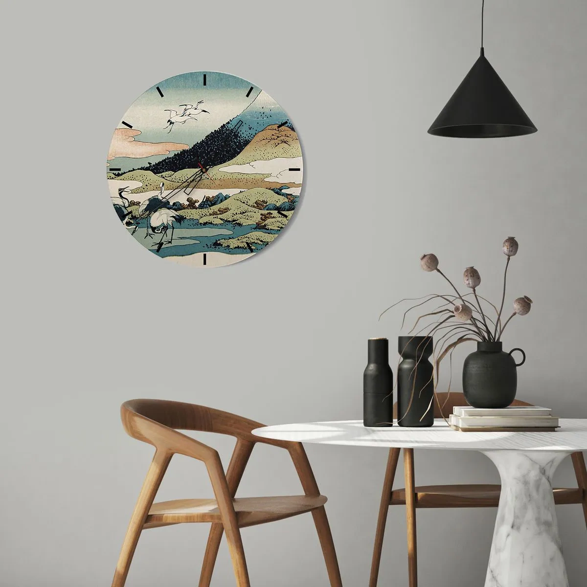Vægur, Uret - I japansk ånd - 30x30 cm