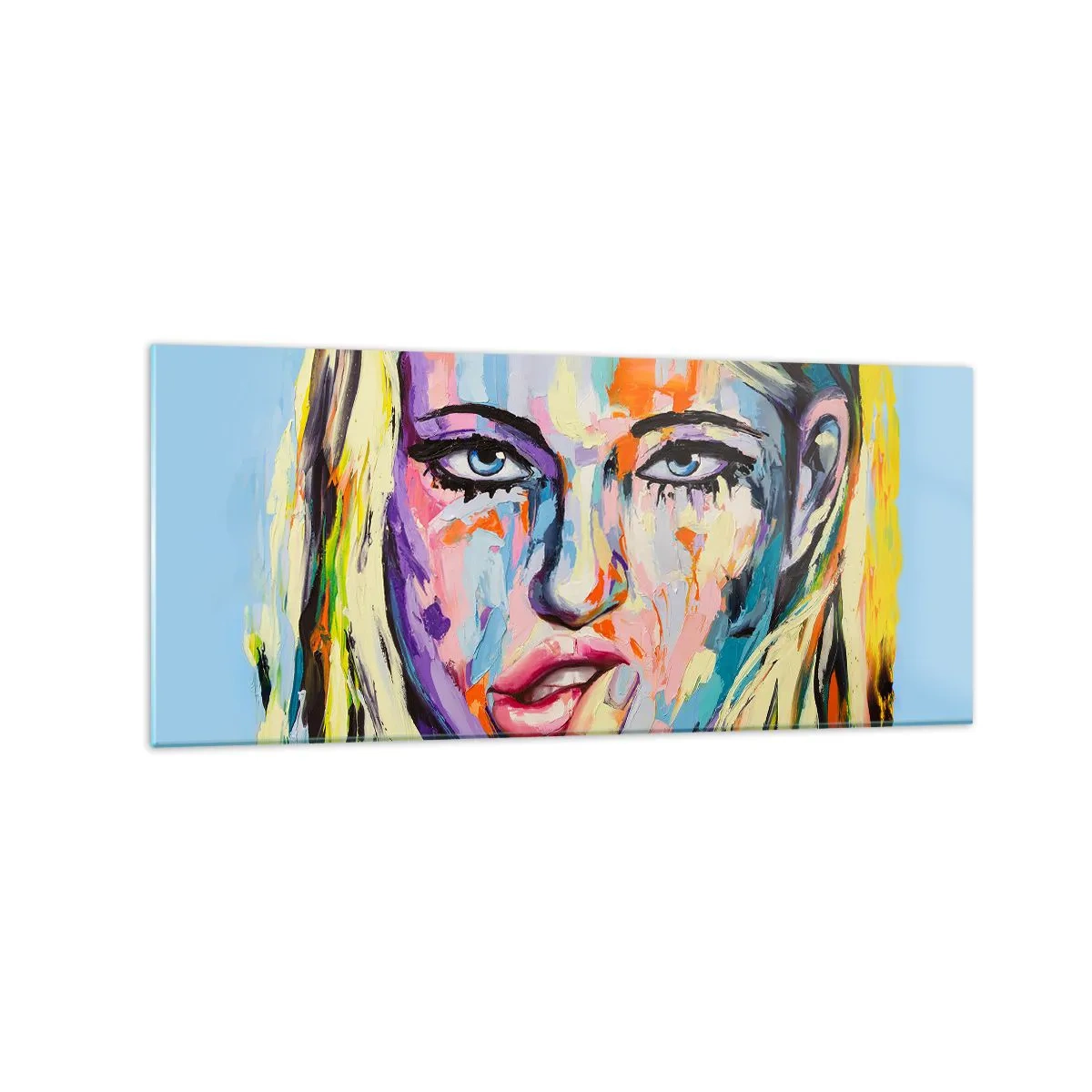 Billede på glas - Se hende lige i øjnene - 120x50 cm