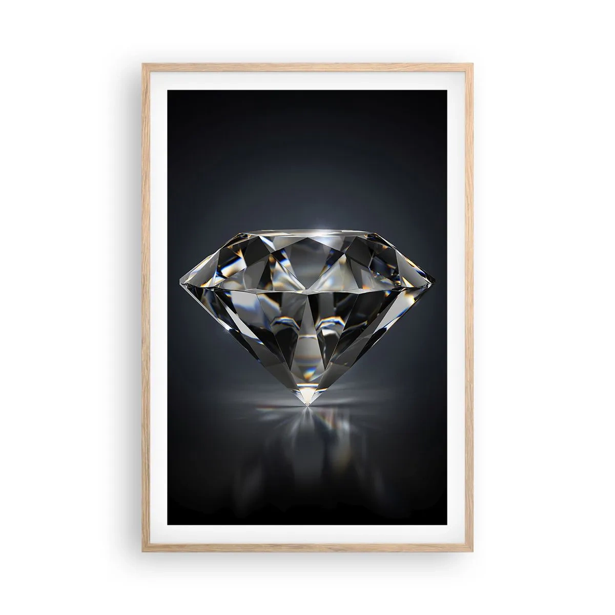 Plakat i ramme af lyst egetræ - Bedste veninde - 61x91 cm