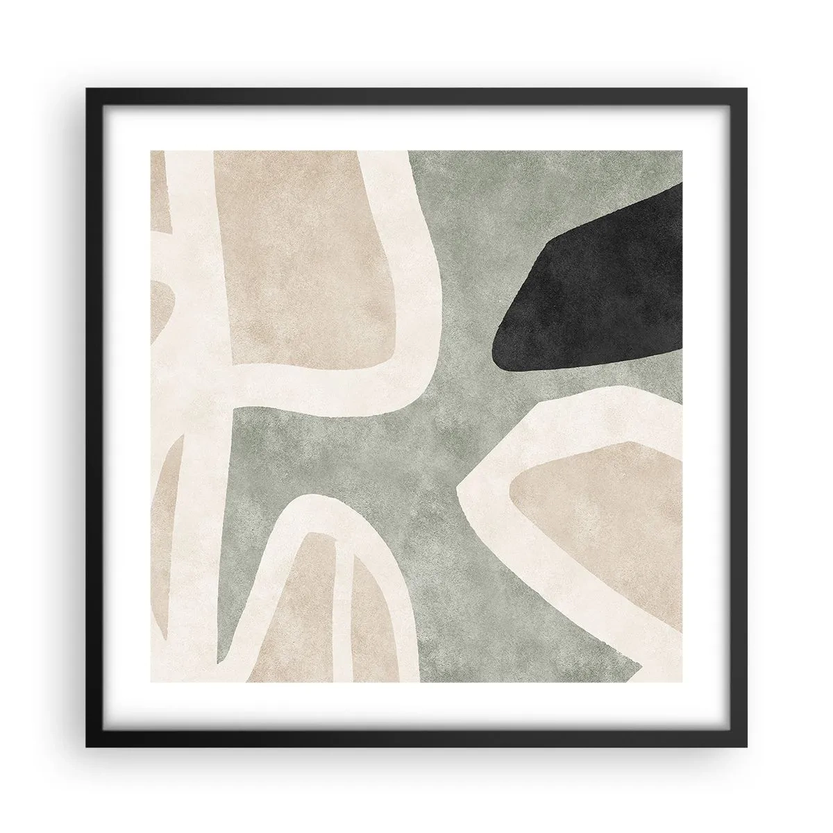 Plakat i sort ramme - Komposition med et sort tema - 50x50 cm