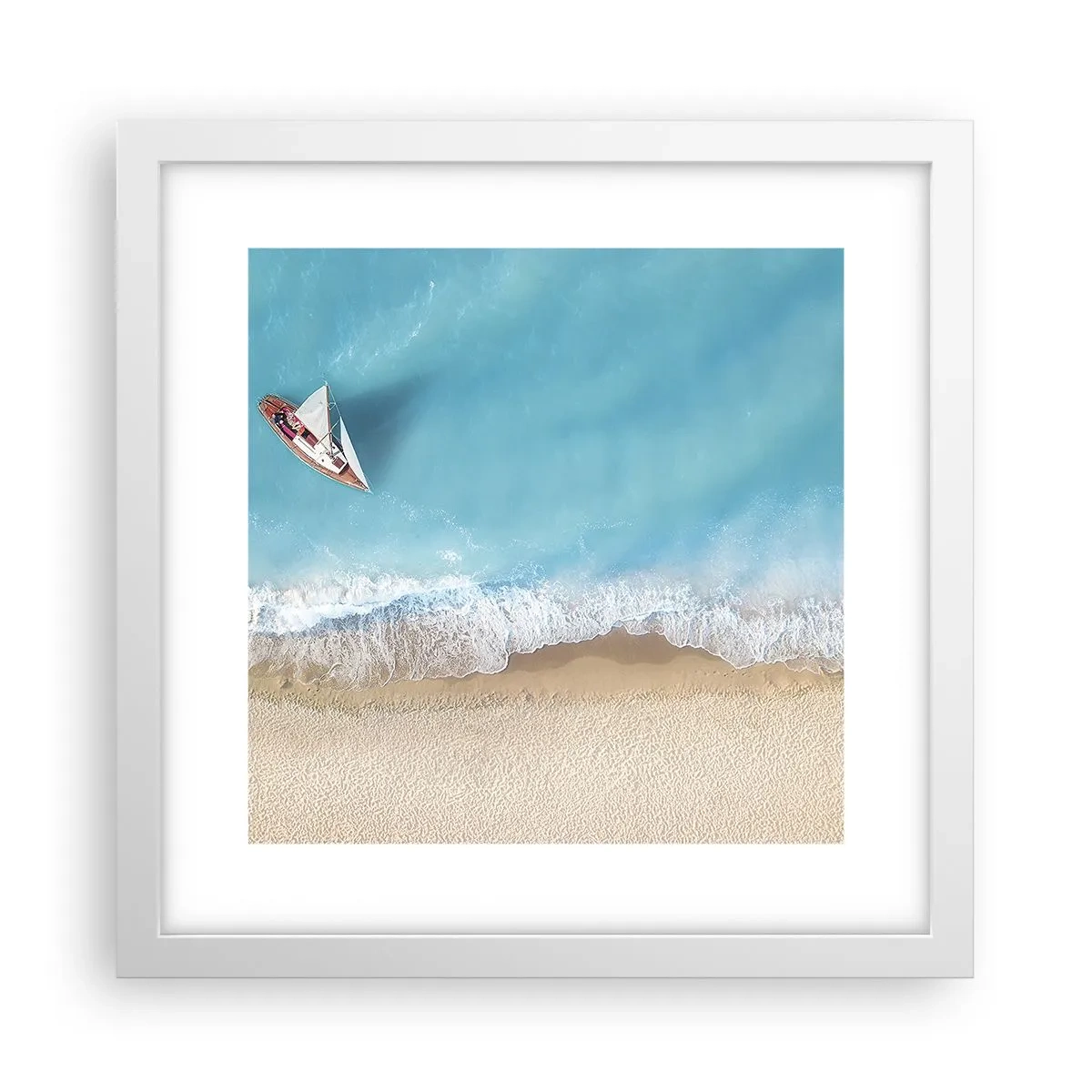 Plakat i hvid ramme - På grænsen mellem blå og guld - 30x30 cm