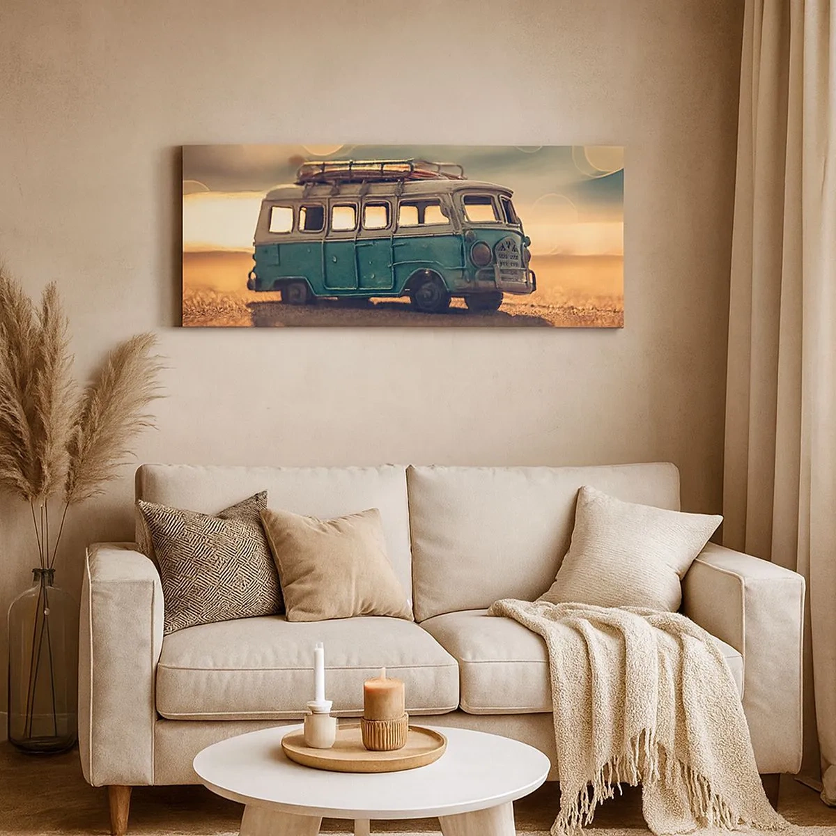 Lærredstryk - Billede på lærred - Enden på idolerne: penge og arbejde - 100x40 cm