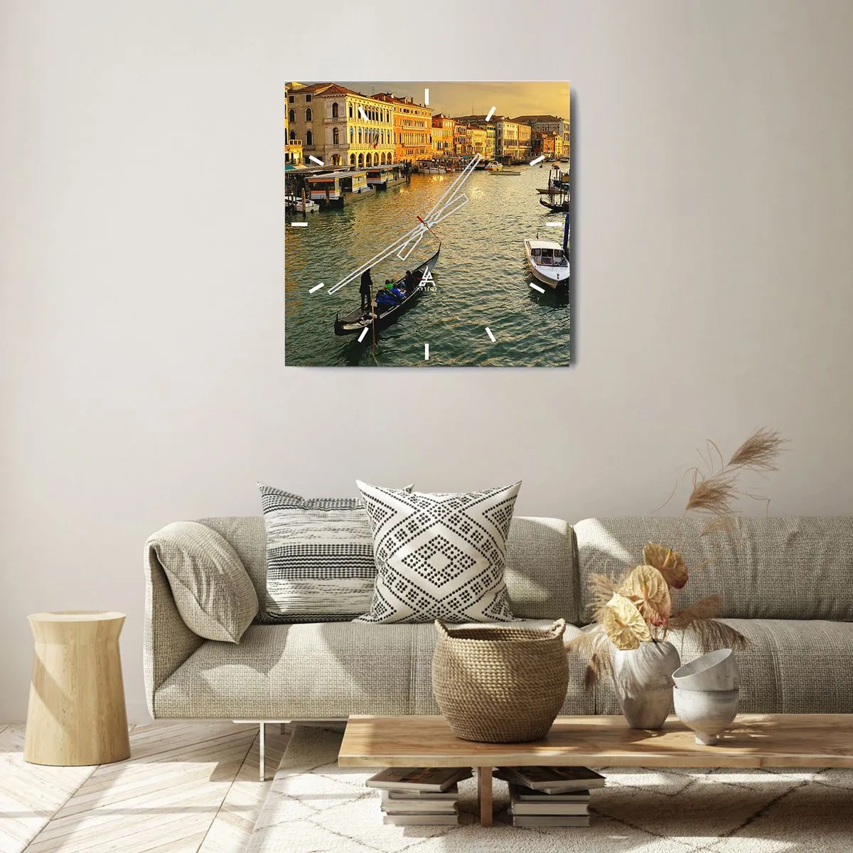 Vægur, Uret - På den solrige side af gaden - 40x40 cm