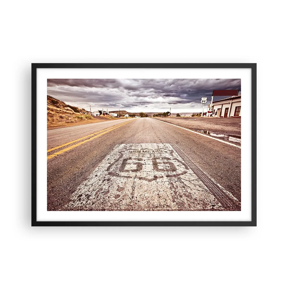 Plakat i sort ramme - Mother Road - amerikansk legende - 70x50 cm