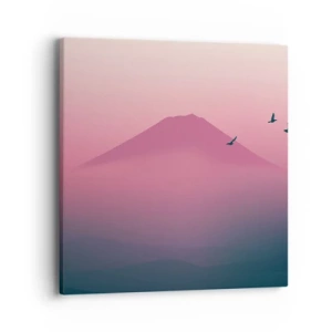 Lærredstryk - Billede på lærred - Vandrer over skyerne - 40x40 cm