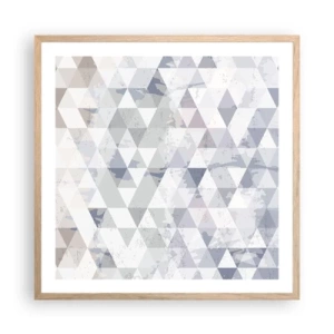 Plakat i ramme af lyst egetræ - I takt på tre - 60x60 cm