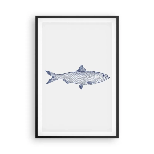 Plakat i sort ramme - Hilsner fra de nordlige have - 61x91 cm