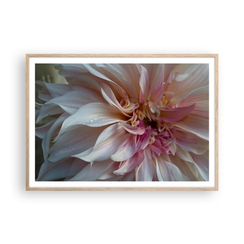 Plakat i ramme af lyst egetræ - Blomstrende friskhed - 100x70 cm