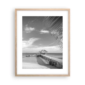 Plakat i ramme af lyst egetræ - Et minde eller en drøm? - 40x50 cm