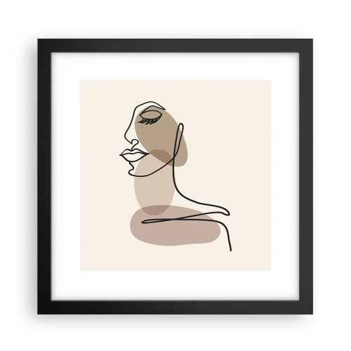Plakat i sort ramme - En vis linje af skønhed - 30x30 cm