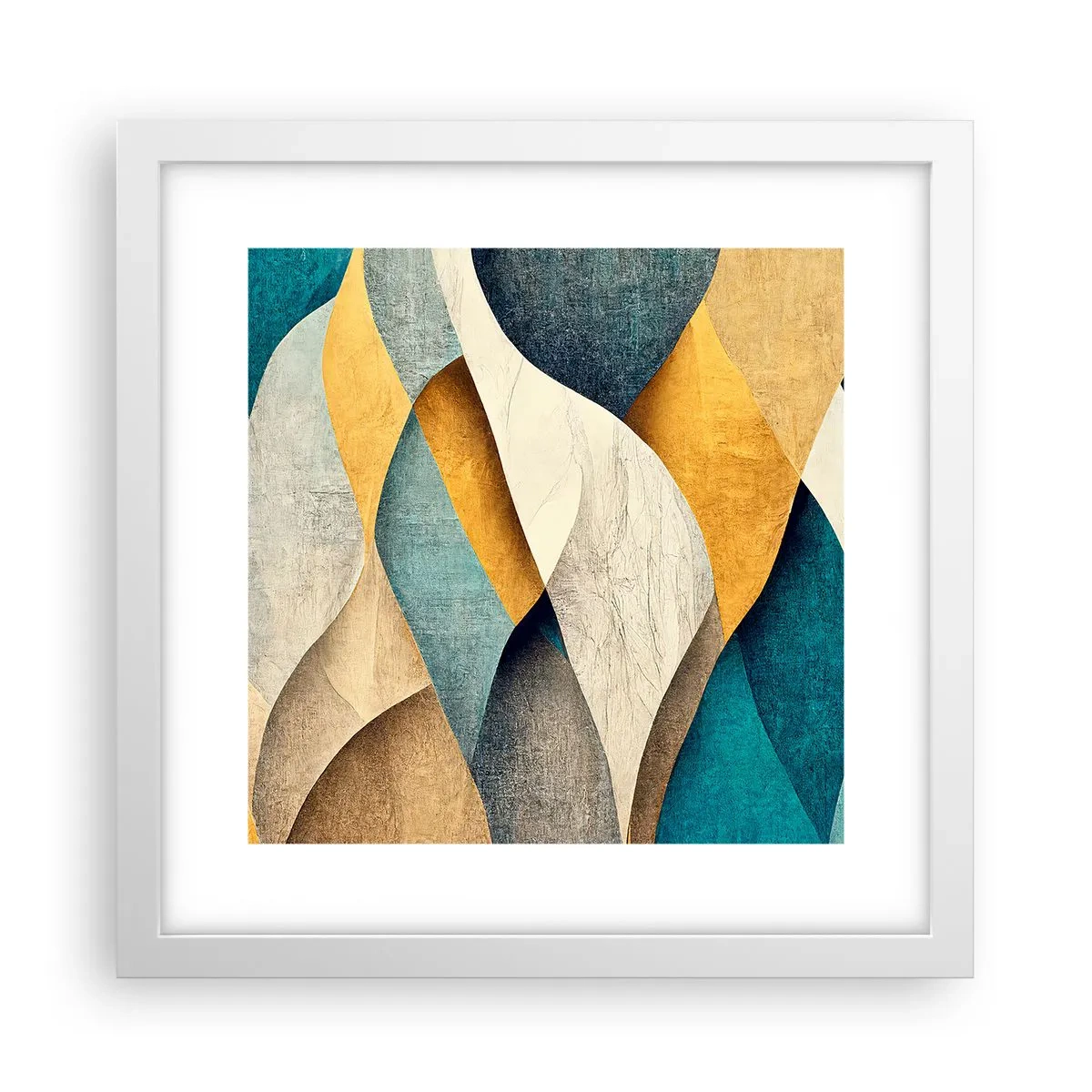 Plakat i hvid ramme - Rytme og bølger - 30x30 cm