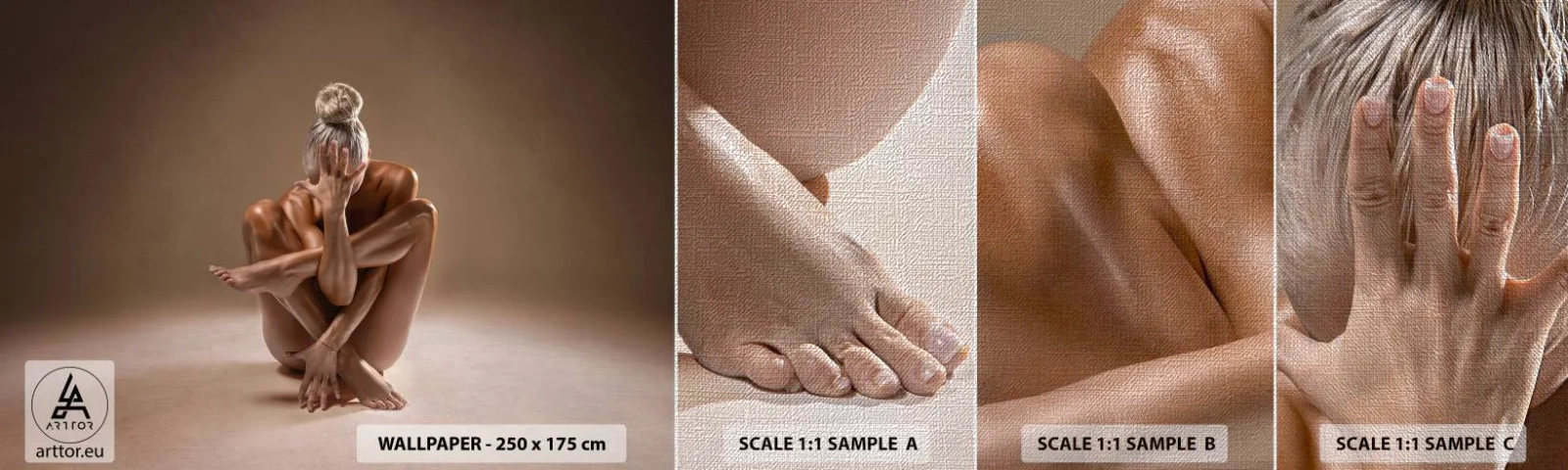 Prøve Fototapet Premium Canvas - Enhed mellem krop og ånd - Legeme, Kvinde, Model - 100x30 cm