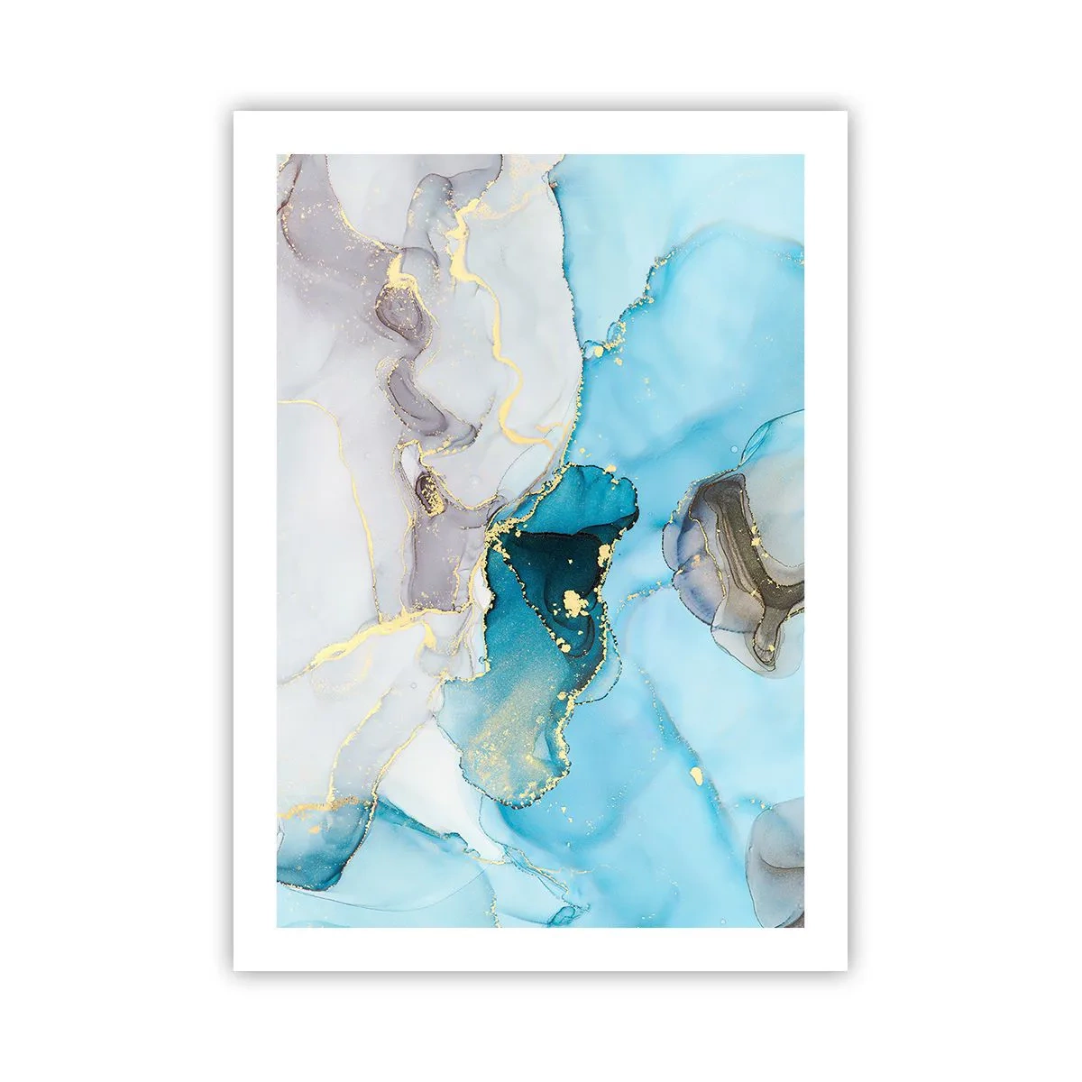 Plakat - En undersøgelse af mødet mellem grå og turkis - 50x70 cm