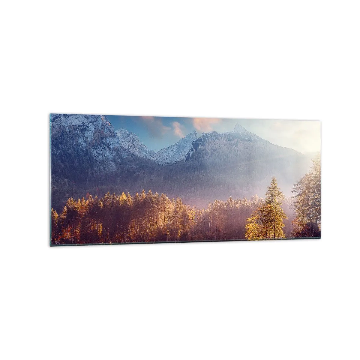 Billede på glas - I bjerge og dale - 120x50 cm