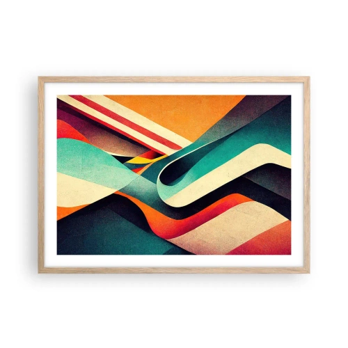 Plakat i ramme af lyst egetræ - Intens komposition - 70x50 cm