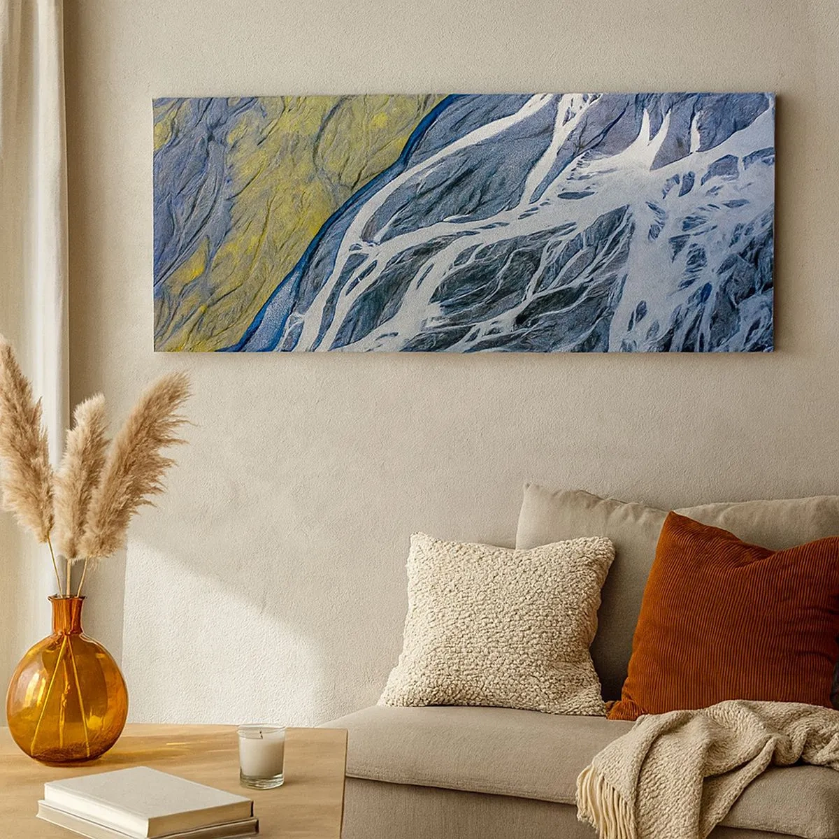 Lærredstryk - Billede på lærred - Naturens hulemalerier - 100x40 cm