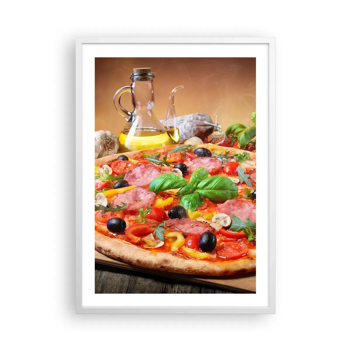 Plakat i hvid ramme - Med en ægte italiensk smag - 50x70 cm