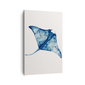 Lærredstryk - Billede på lærred - Liv i blåt - 80x120 cm