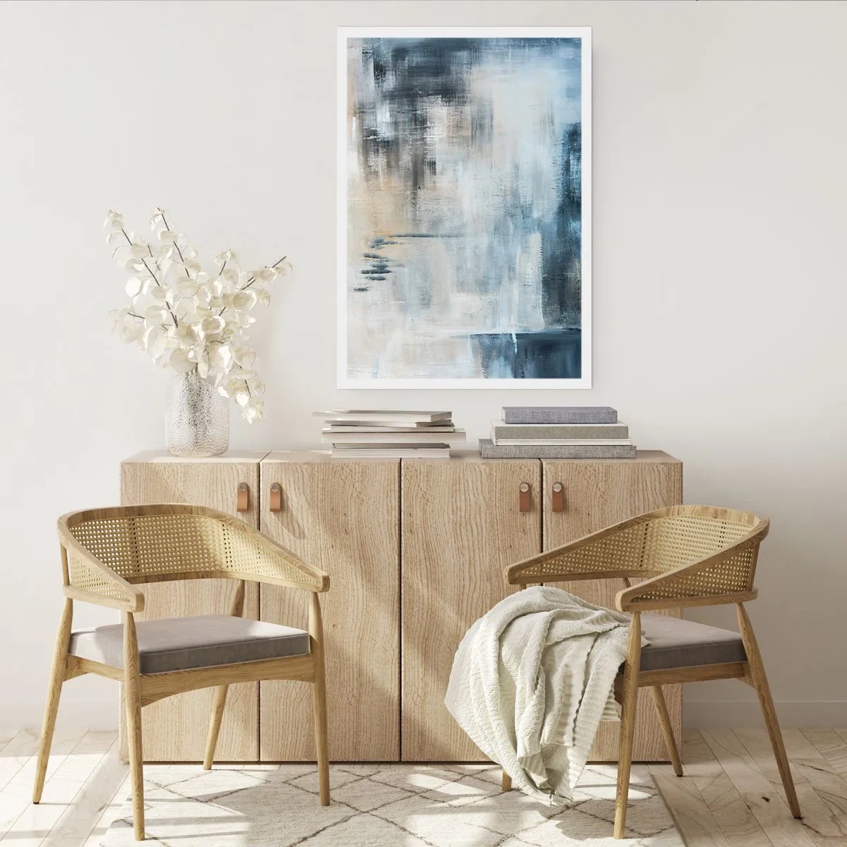 Plakat - Bag et slør af blåt - 61x91 cm