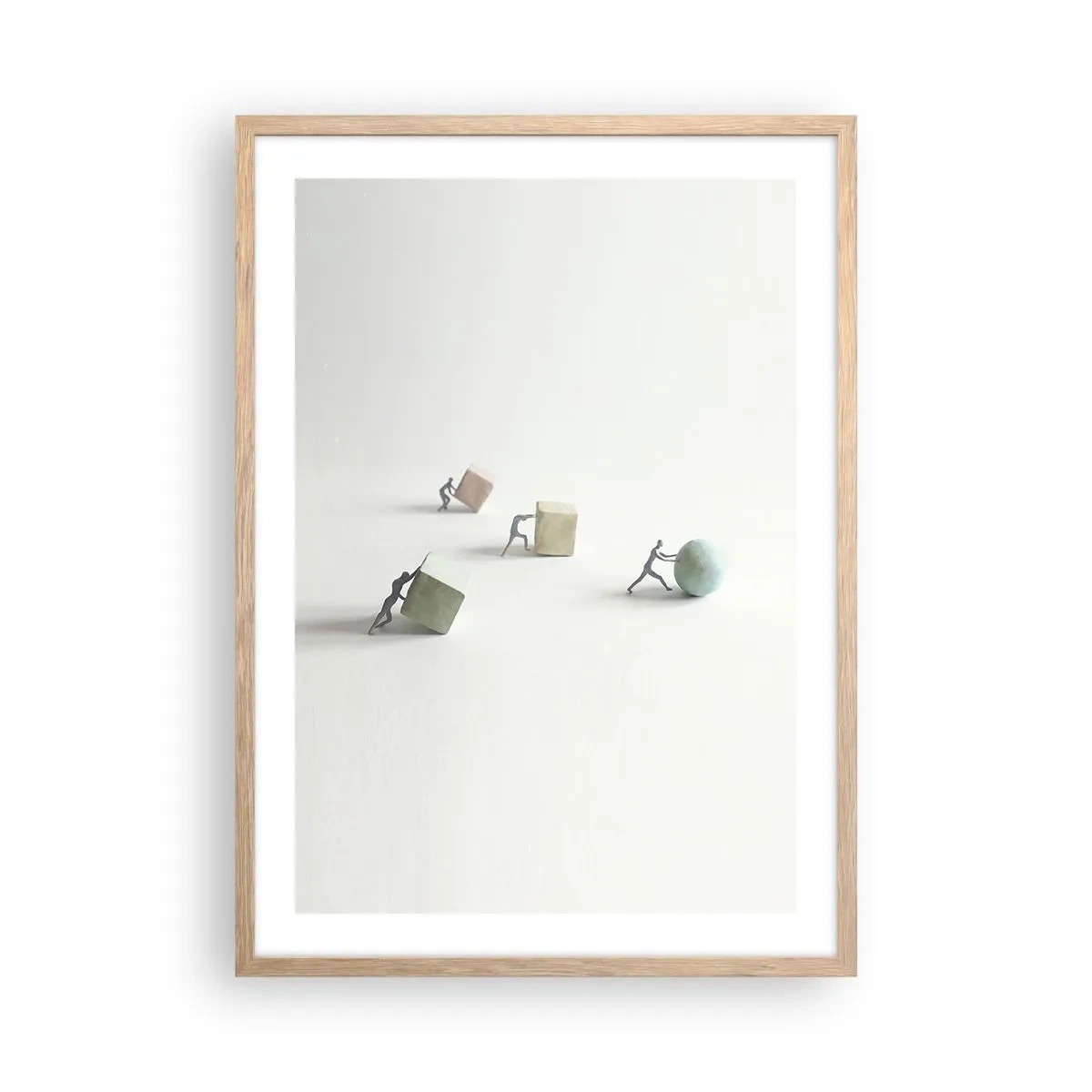 Plakat i ramme af lyst egetræ - Selve livet - 50x70 cm