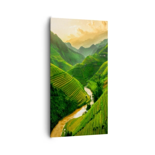 Lærredstryk - Billede på lærred - Vietnamesisk dal - 65x120 cm