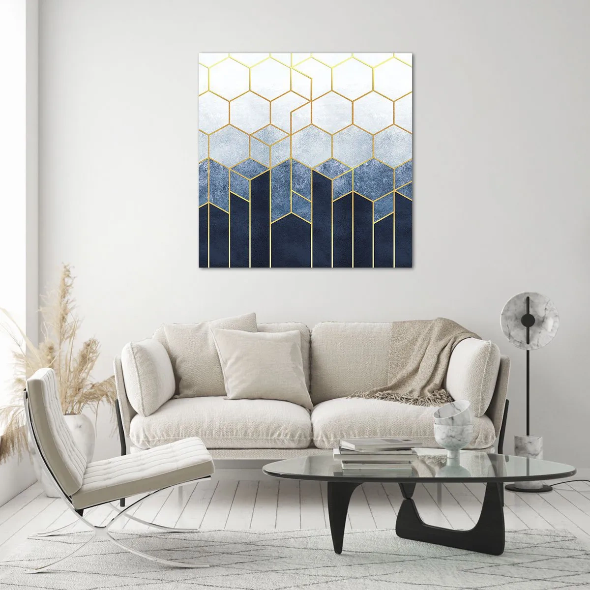 Billede på glas - Komposition i synkoperet rytme - 40x40 cm