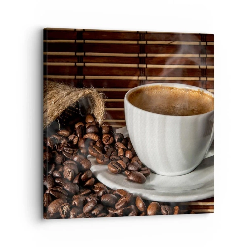 Lærredstryk - Billede på lærred - Kulets sorthed, ravets gennemsigtighed - 30x30 cm