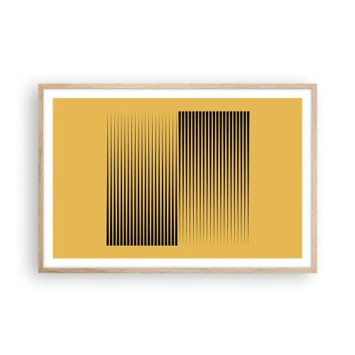 Plakat i ramme af lyst egetræ - Modsætningernes kvadrat - 91x61 cm
