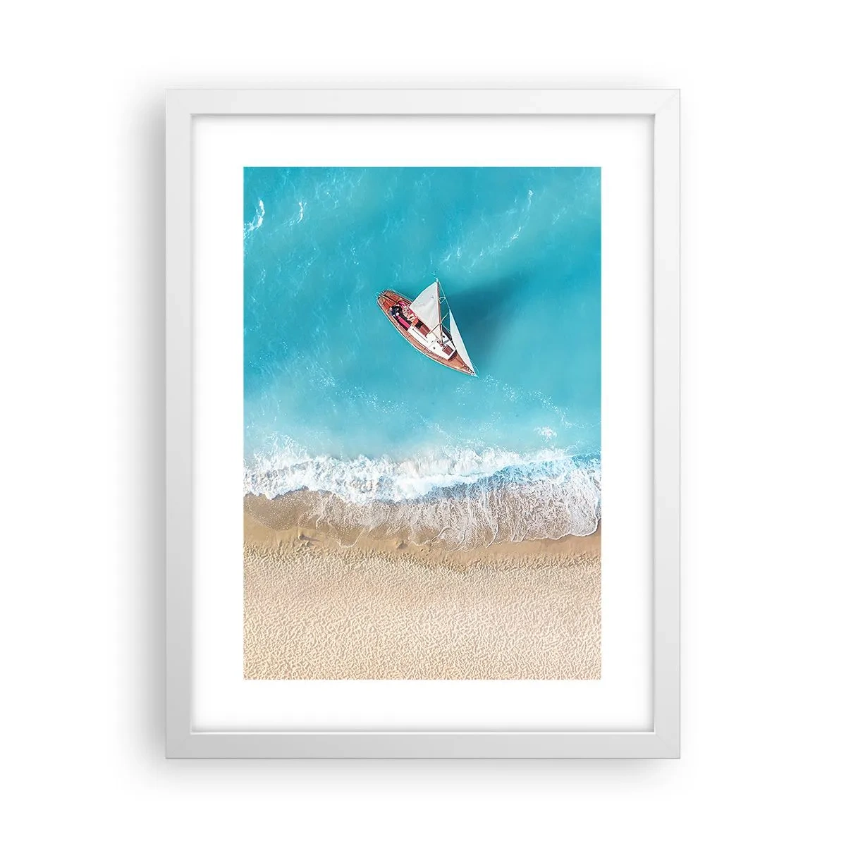 Plakat i hvid ramme - På grænsen mellem blå og guld - 30x40 cm