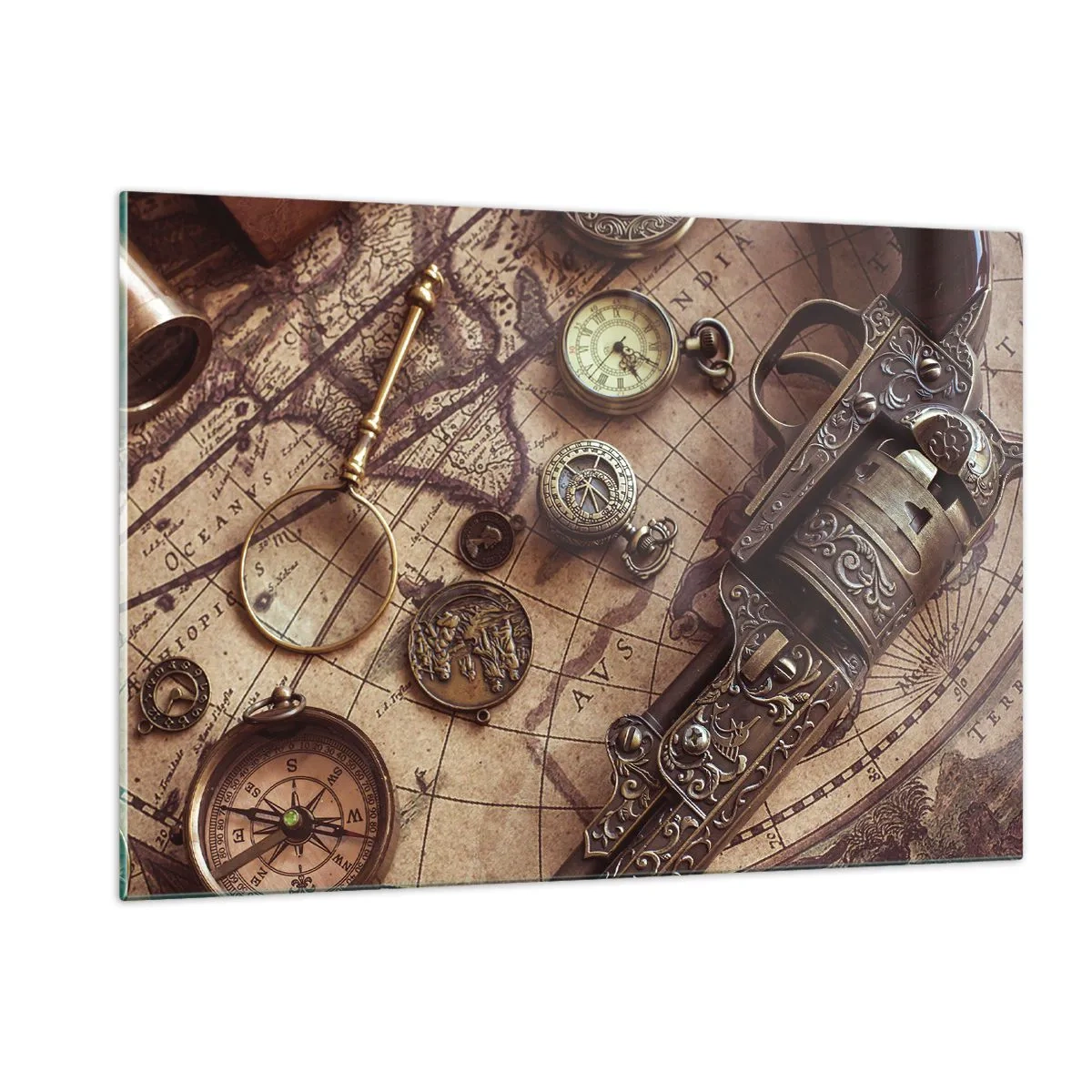 Billede på glas - Opkald til eventyr - 120x80 cm