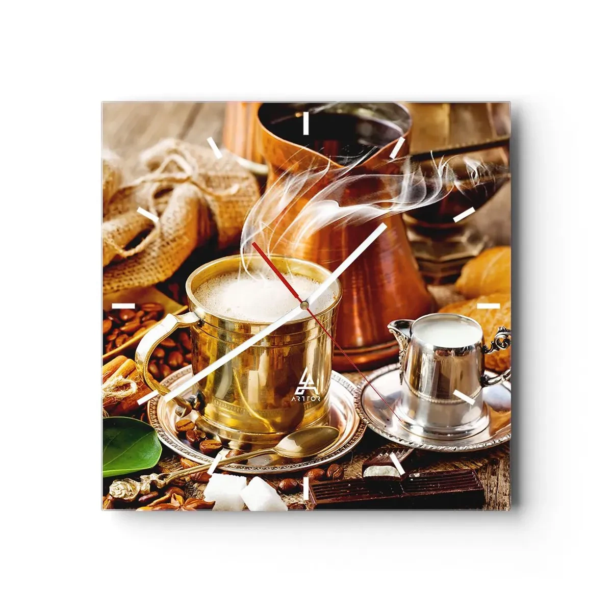 Vægur, Uret - Hav en dejlig dag! - 40x40 cm