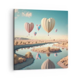 Lærredstryk - Billede på lærred - Kærlighed lader dig svæve - 50x50 cm