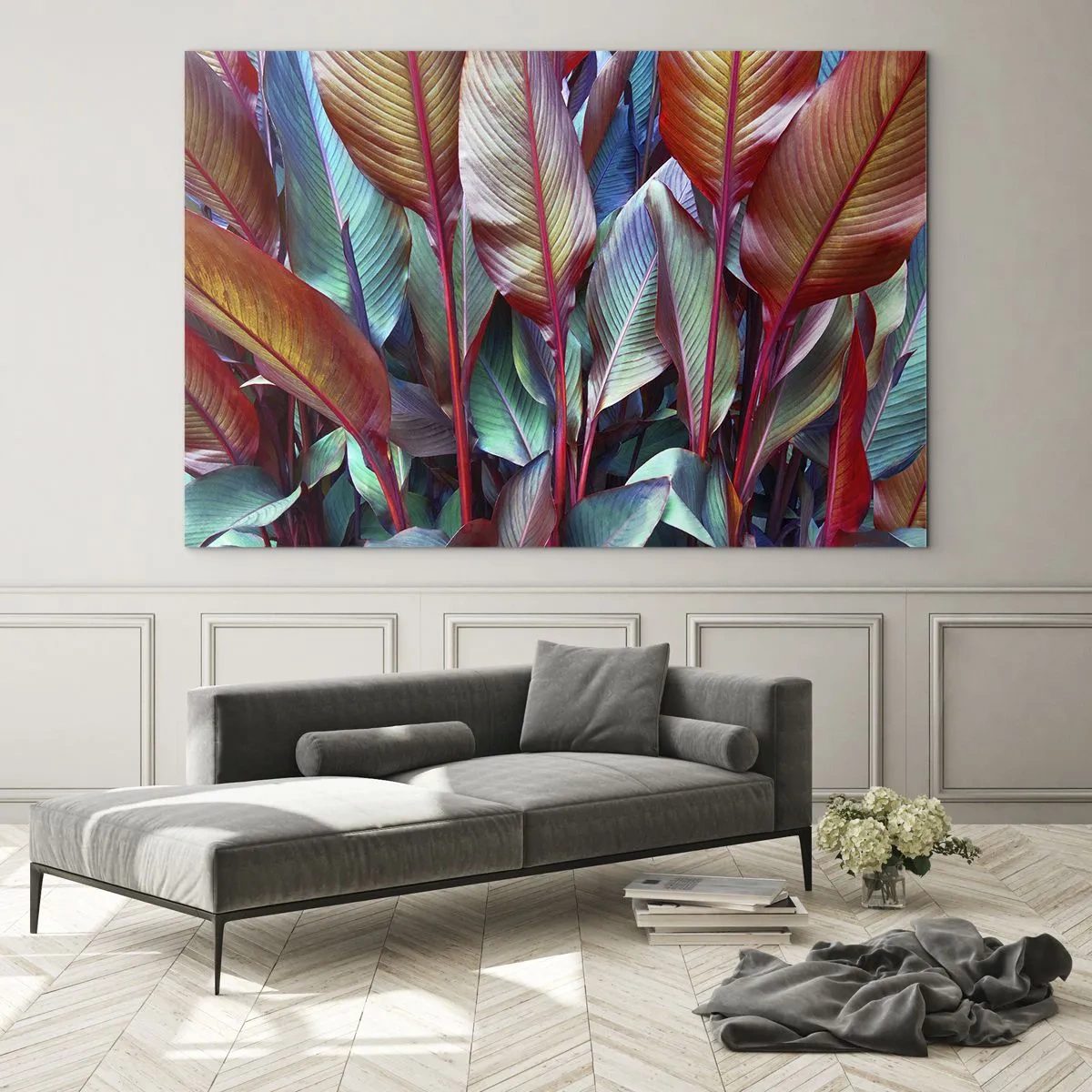 Billede på glas - Farverigt krat - 100x70 cm