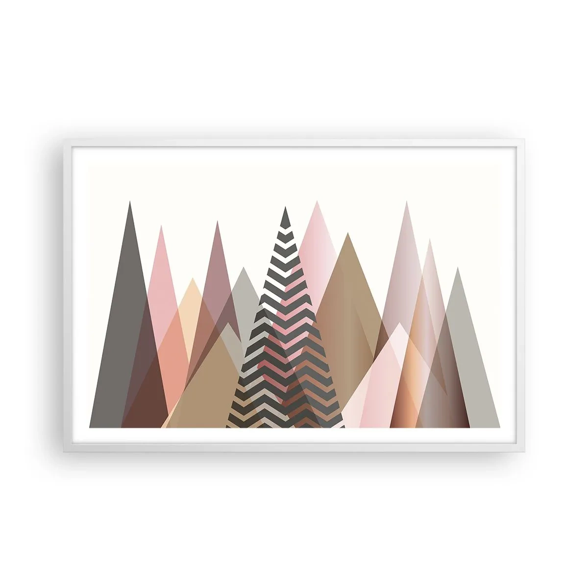 Plakat i hvid ramme - Pyramide udsigt - 91x61 cm