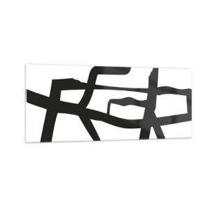 Billede på glas - Sort og hvid konstruktion - 100x40 cm