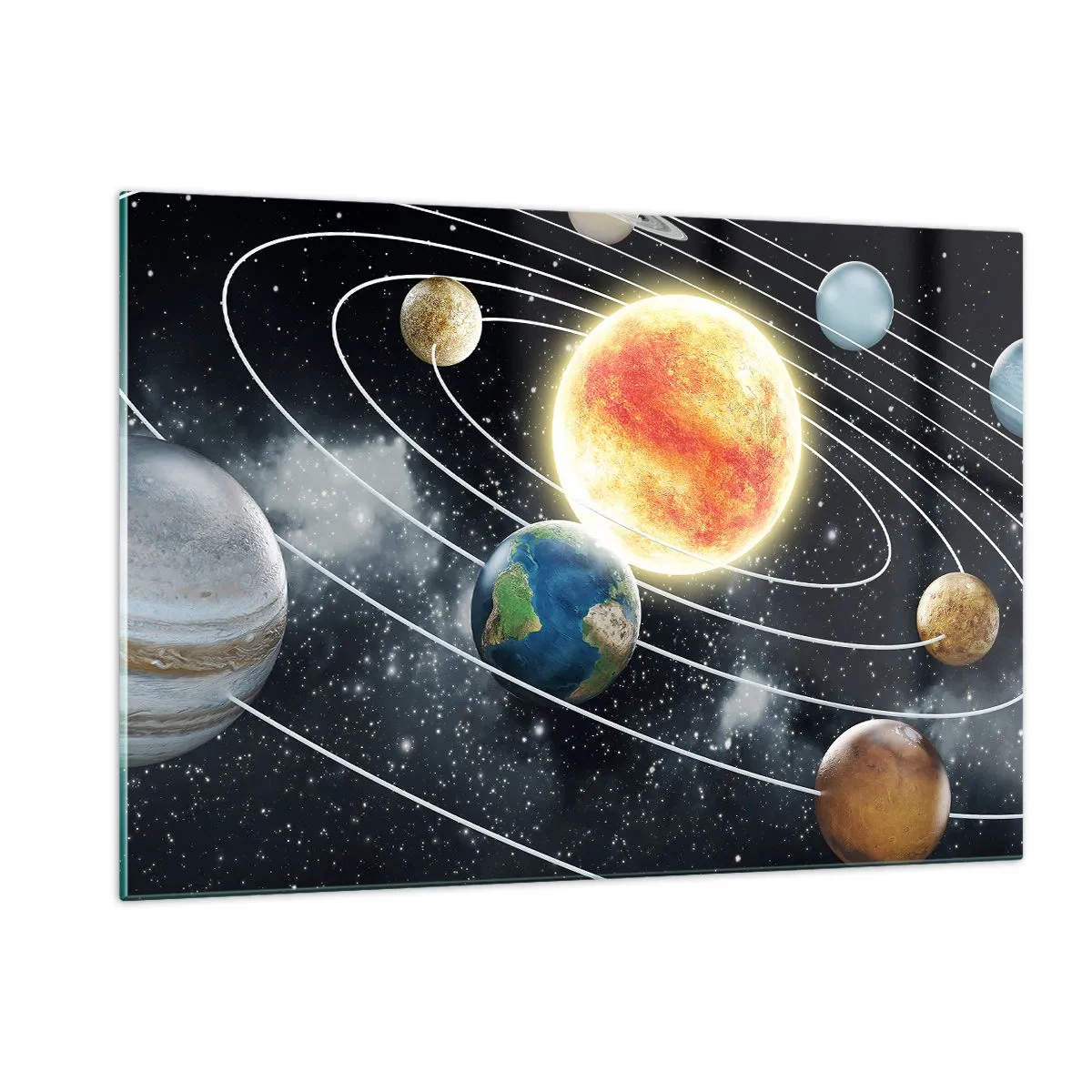 Billede på glas - Kosmisk dans - 120x80 cm