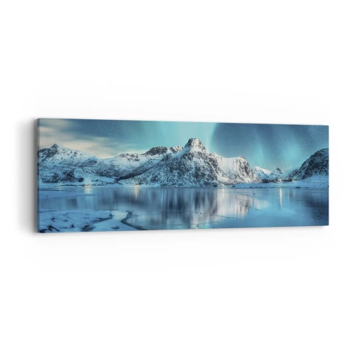 Lærredstryk - Billede på lærred - Nat med lys - 90x30 cm