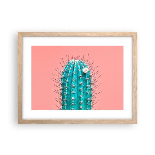 Plakat i ramme af lyst egetræ - Bare se - 40x30 cm