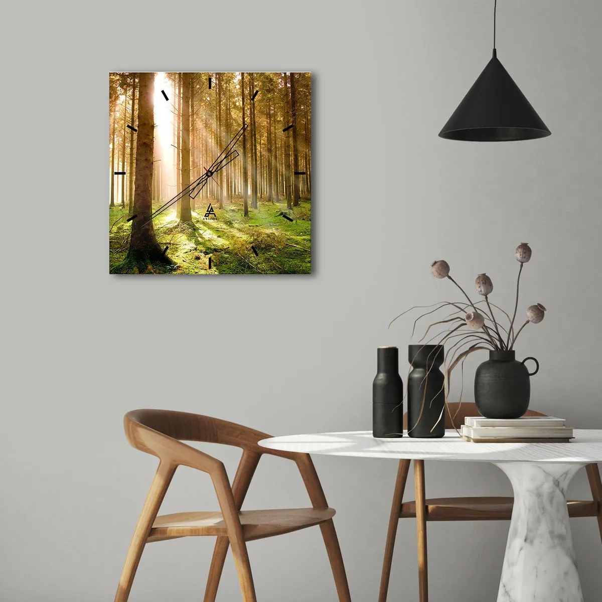 Vægur, Uret - Nisserne er ved at dukke op - 40x40 cm