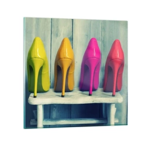 Billede på glas - Gå på en regnbue - 30x30 cm