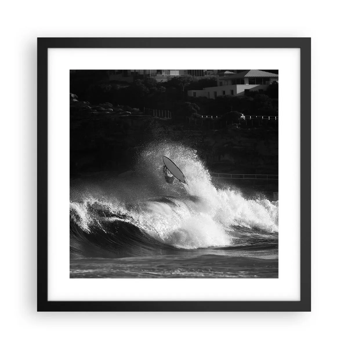 Plakat i sort ramme - Udfordring accepteret! - 40x40 cm