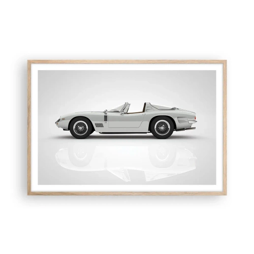 Plakat i ramme af lyst egetræ - Løftet om sjov - 91x61 cm